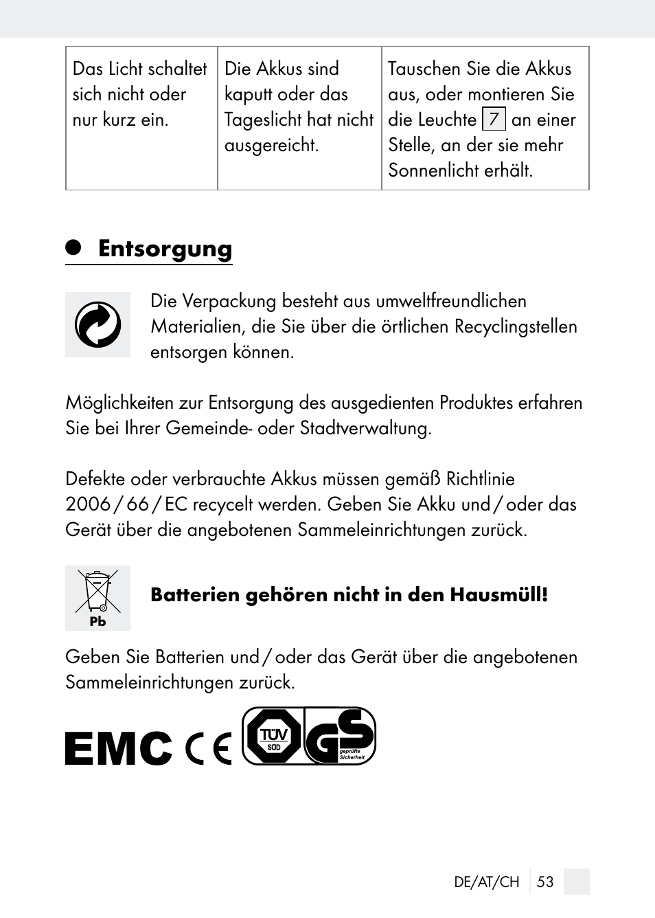 Entsorgung | Florabest Z29544 User Manual | Page 53 / 58