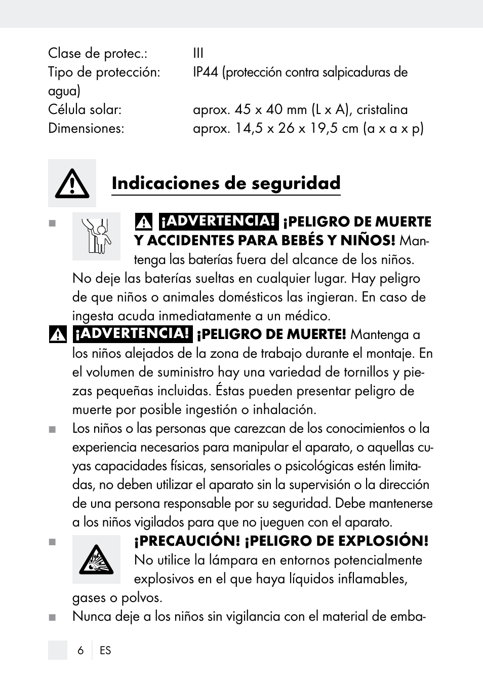 Indicaciones de seguridad | Florabest Z29544 User Manual | Page 6 / 58