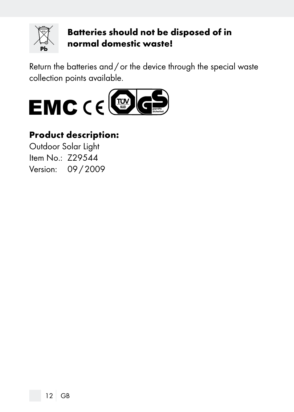 Florabest Z29544 User Manual | Page 12 / 88