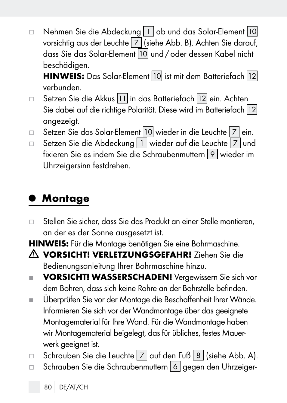 Montage | Florabest Z29544 User Manual | Page 80 / 88
