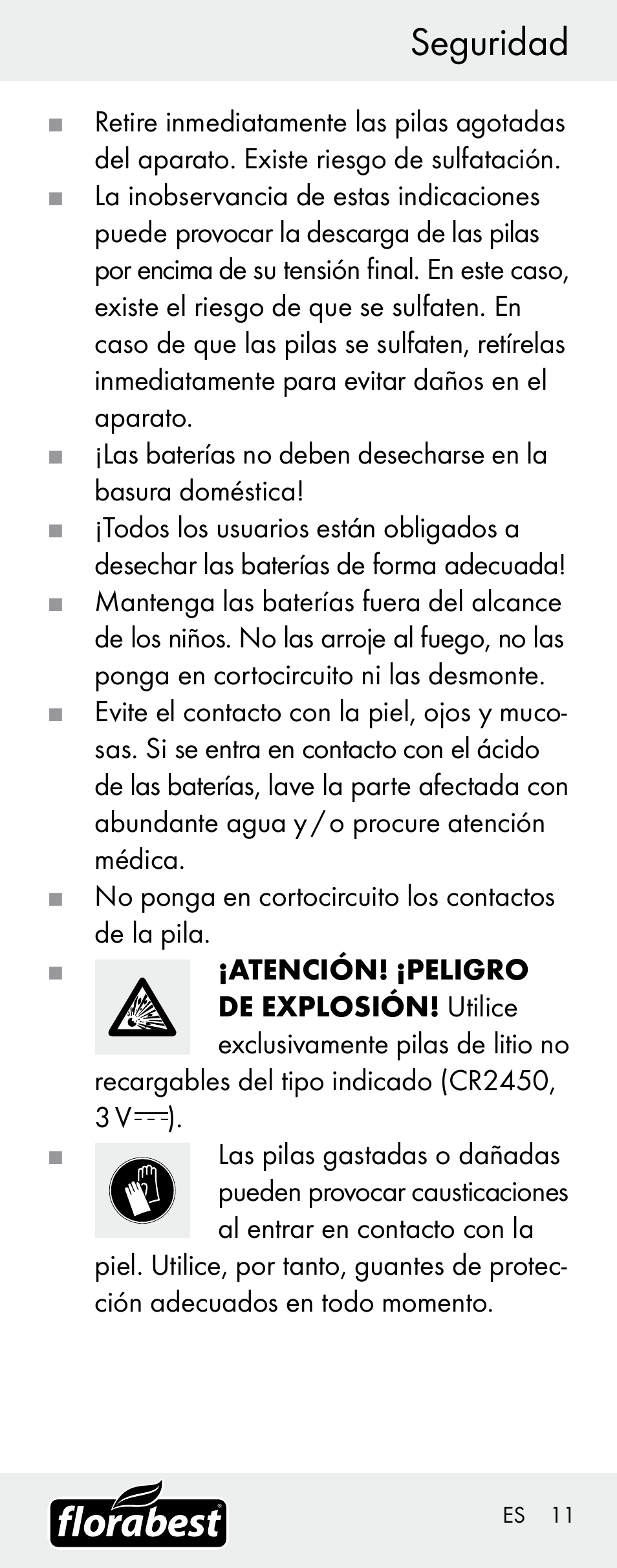 Seguridad | Florabest H14335 User Manual | Page 11 / 76