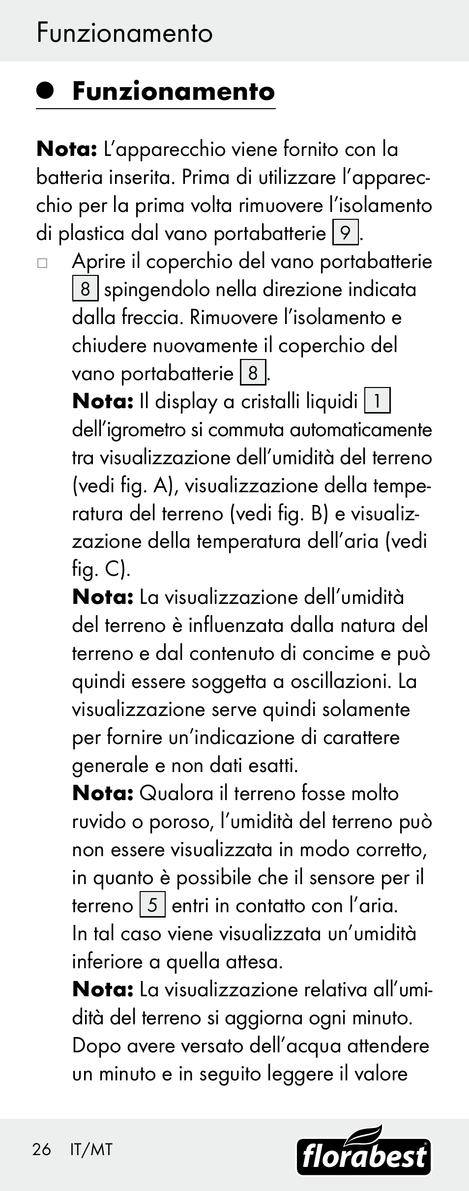 Funzionamento | Florabest H14335 User Manual | Page 26 / 76