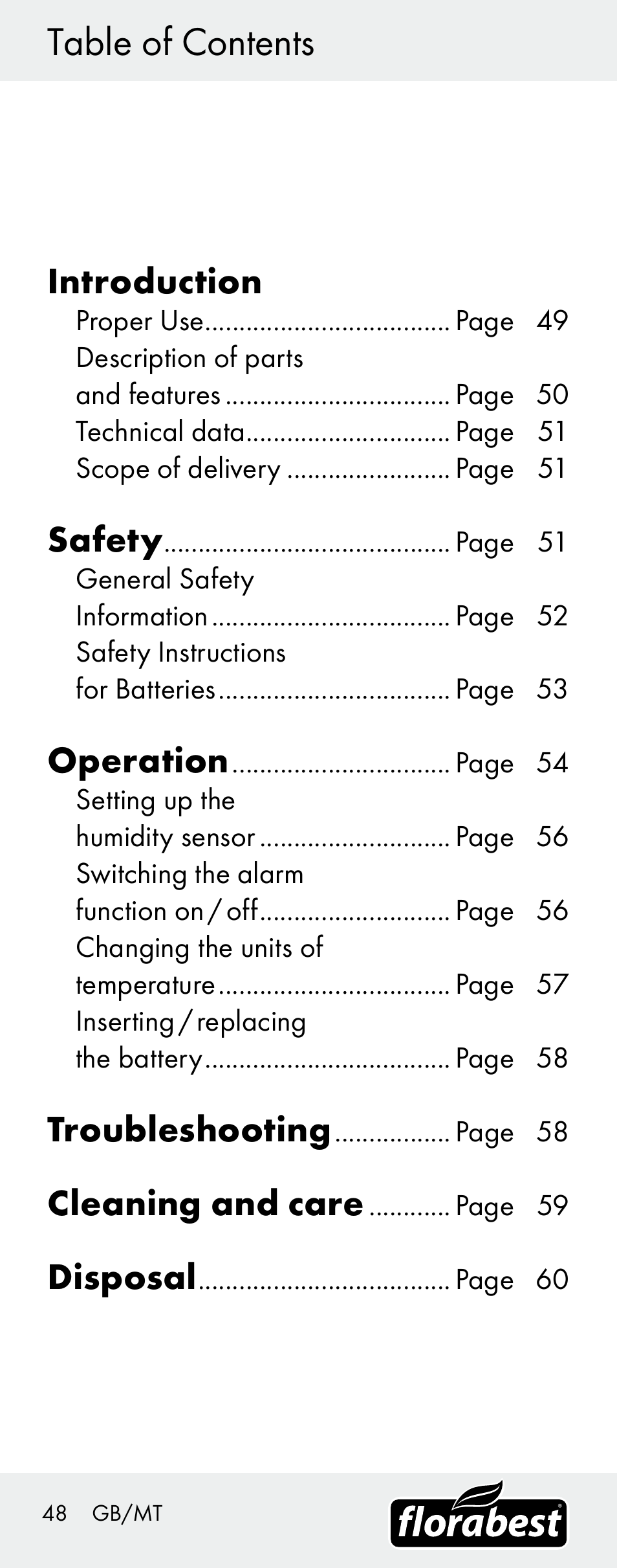 Florabest H14335 User Manual | Page 48 / 76