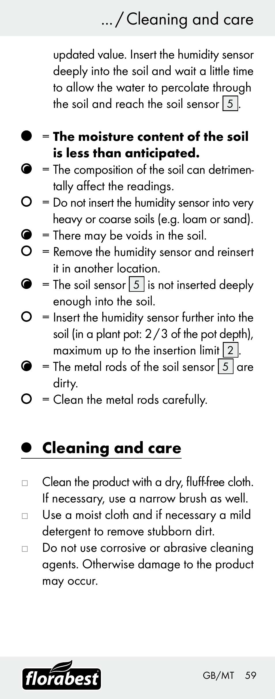 Cleaning and care | Florabest H14335 User Manual | Page 59 / 76