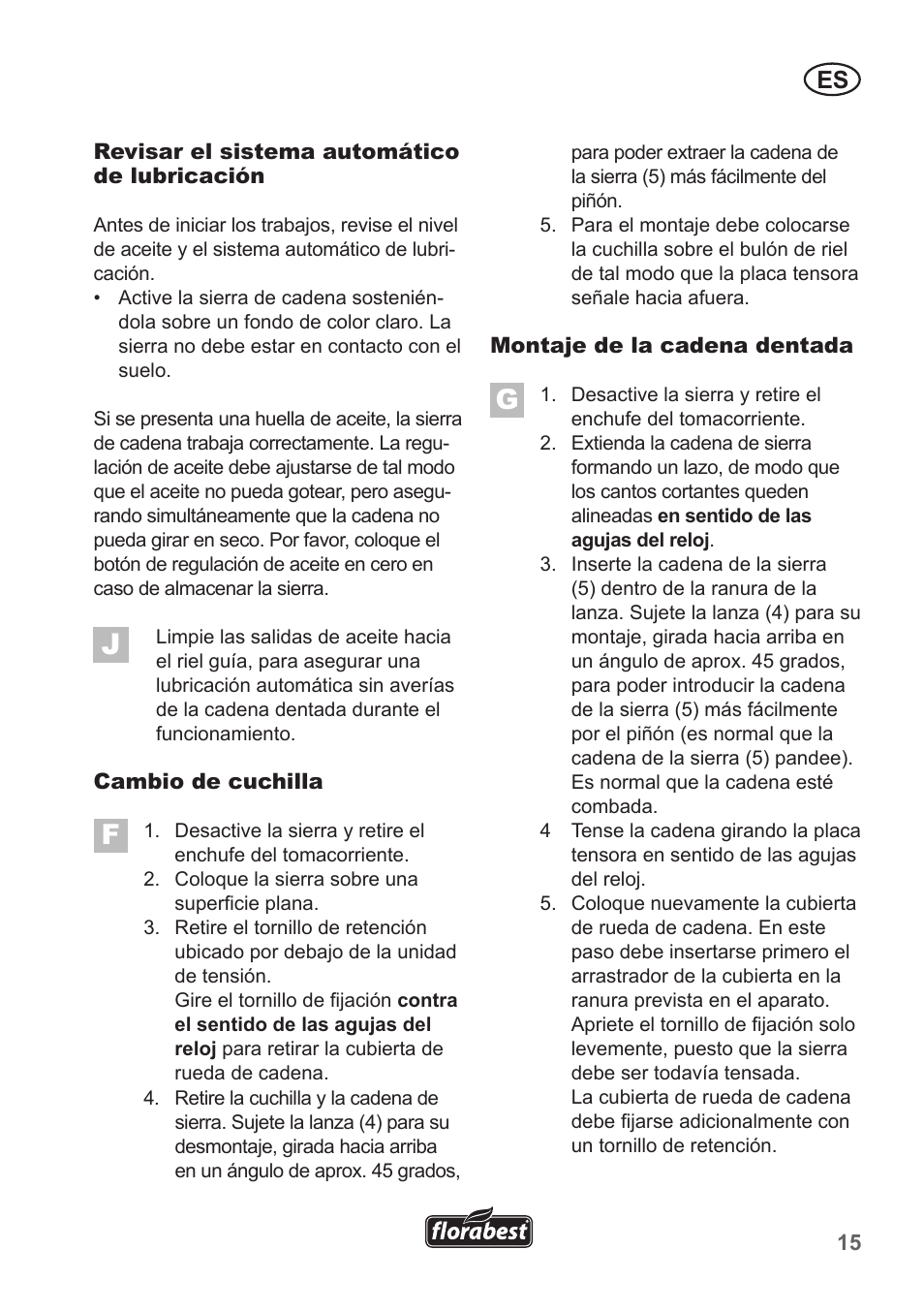 Florabest FKS 2200 B1 User Manual | Page 15 / 118
