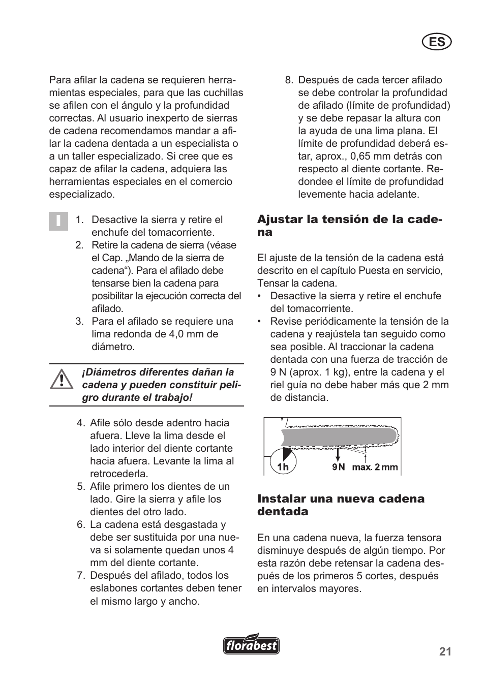 Florabest FKS 2200 B1 User Manual | Page 21 / 118