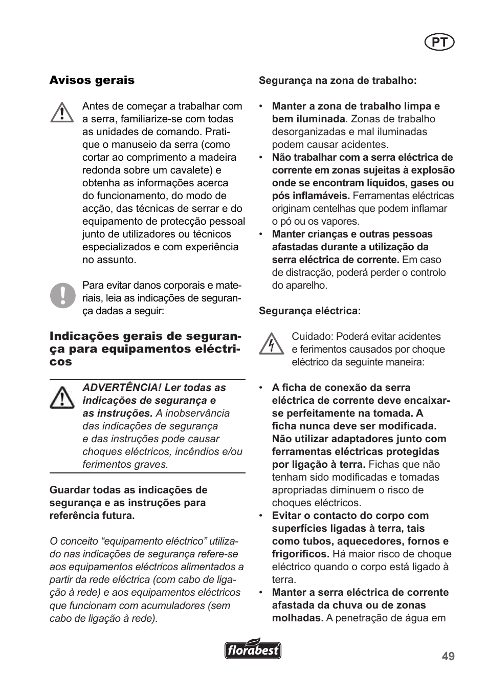 Florabest FKS 2200 B1 User Manual | Page 49 / 118