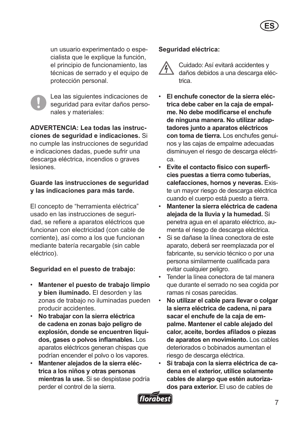 Florabest FKS 2200 B1 User Manual | Page 7 / 118