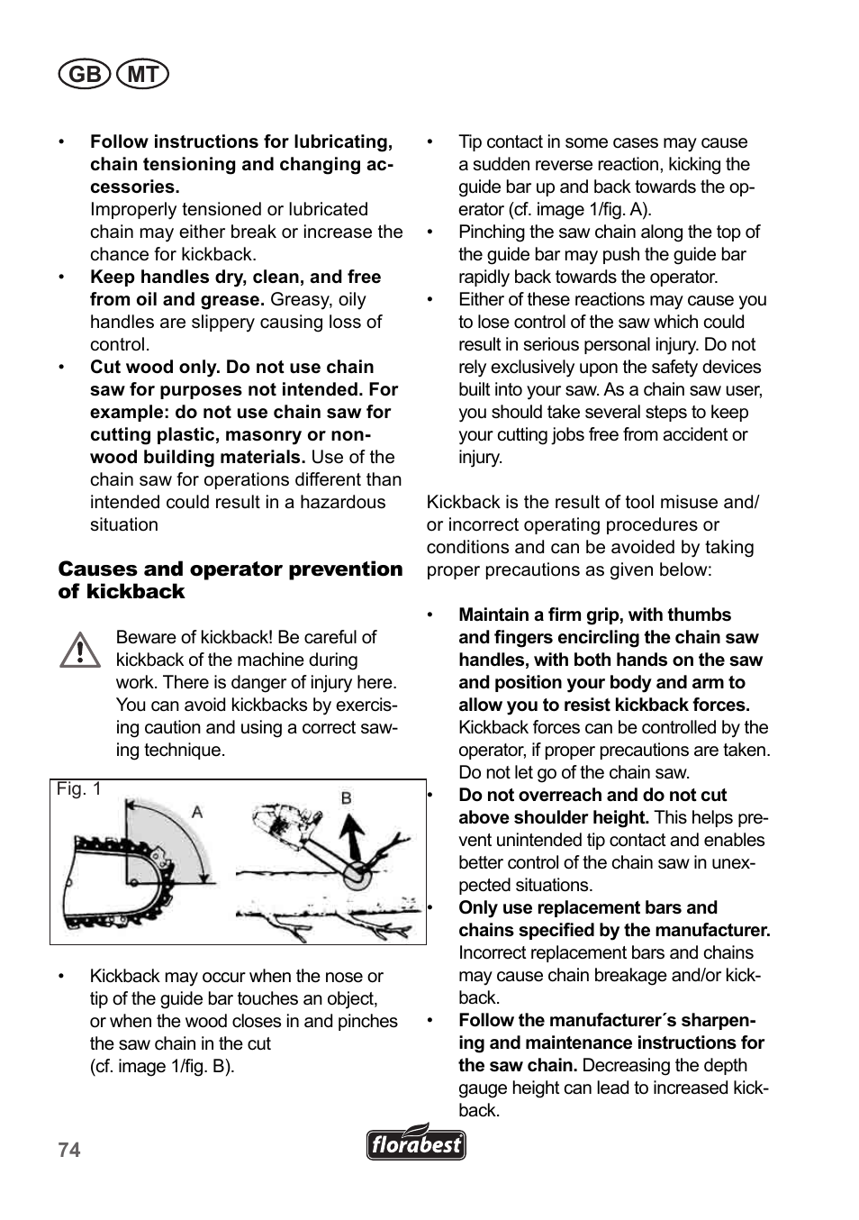 Gb mt | Florabest FKS 2200 B1 User Manual | Page 74 / 118
