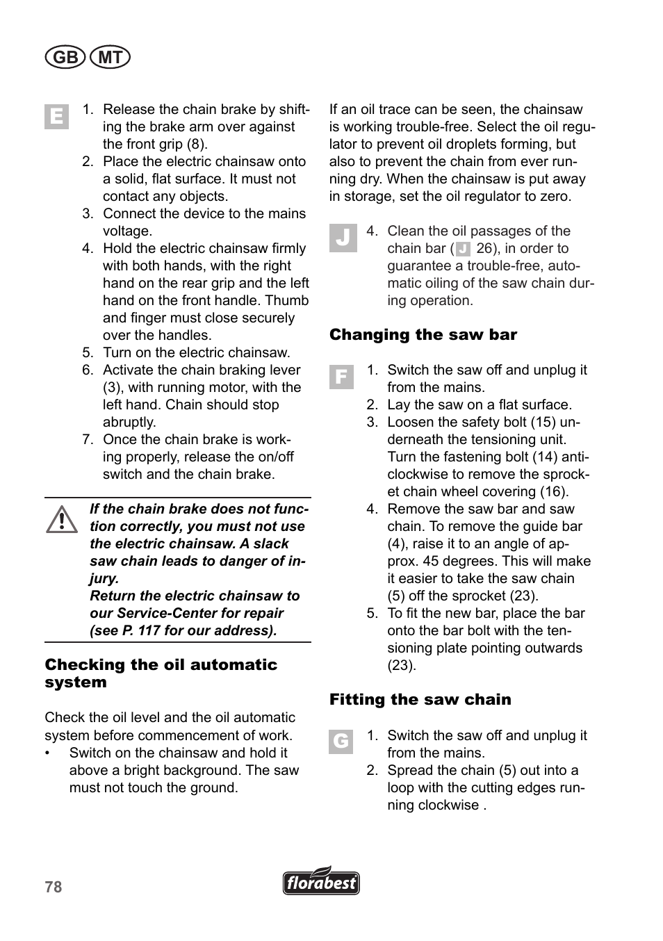 Gb mt | Florabest FKS 2200 B1 User Manual | Page 78 / 118