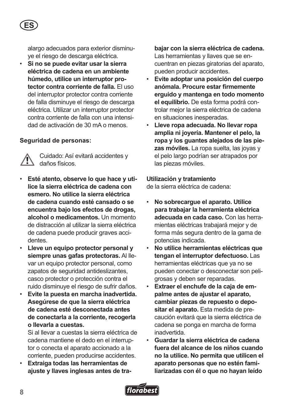 Florabest FKS 2200 B1 User Manual | Page 8 / 118