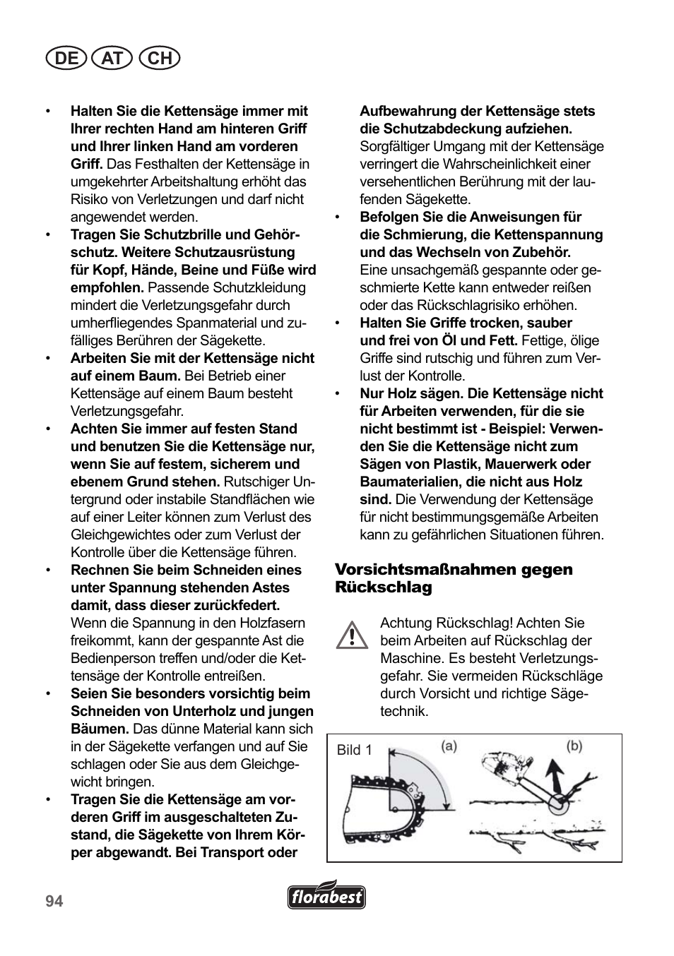 De at ch | Florabest FKS 2200 B1 User Manual | Page 94 / 118