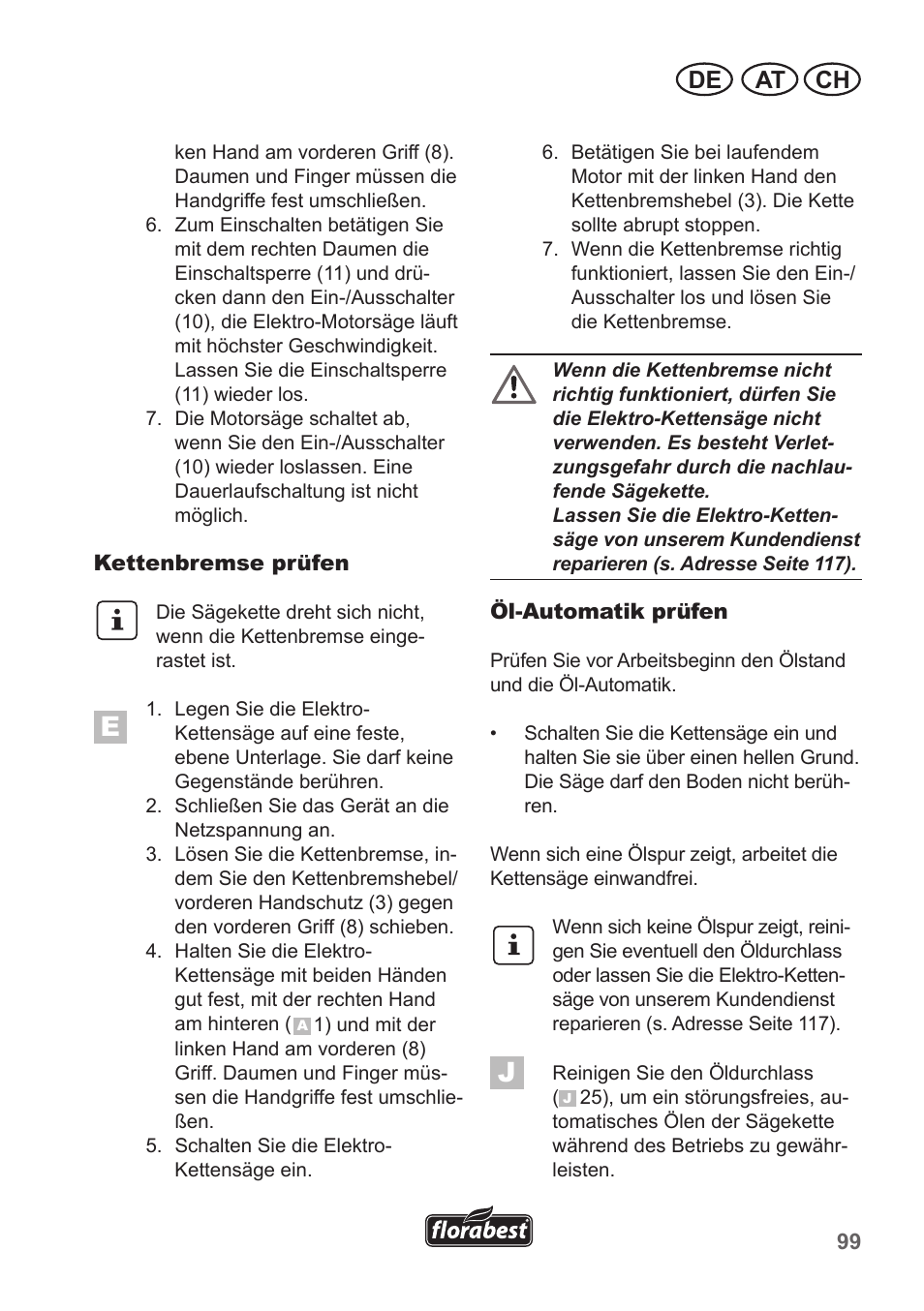At ch de | Florabest FKS 2200 B1 User Manual | Page 99 / 118