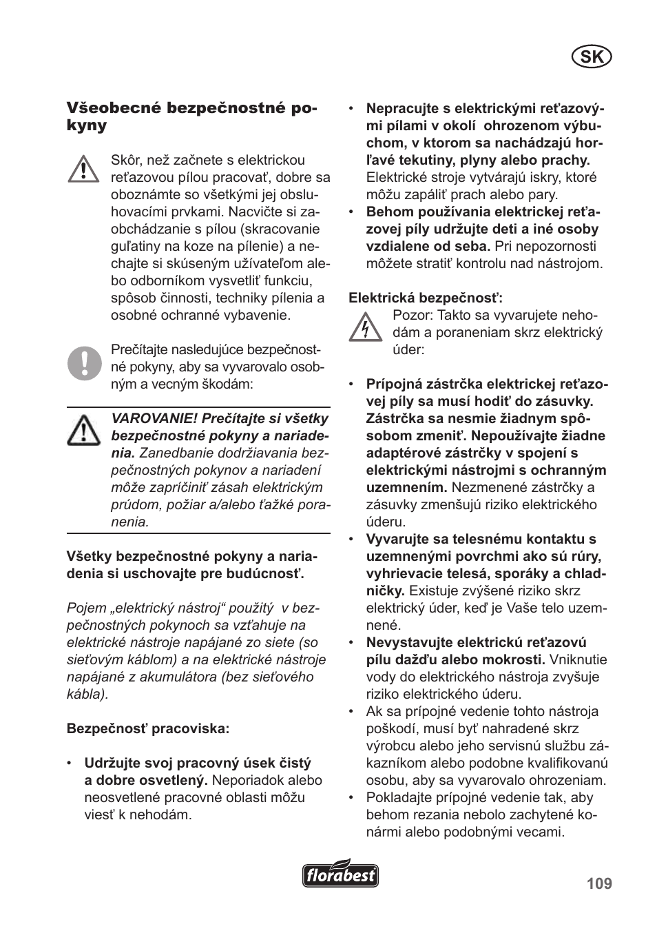 Florabest FKS 2200 B1 User Manual | Page 109 / 174
