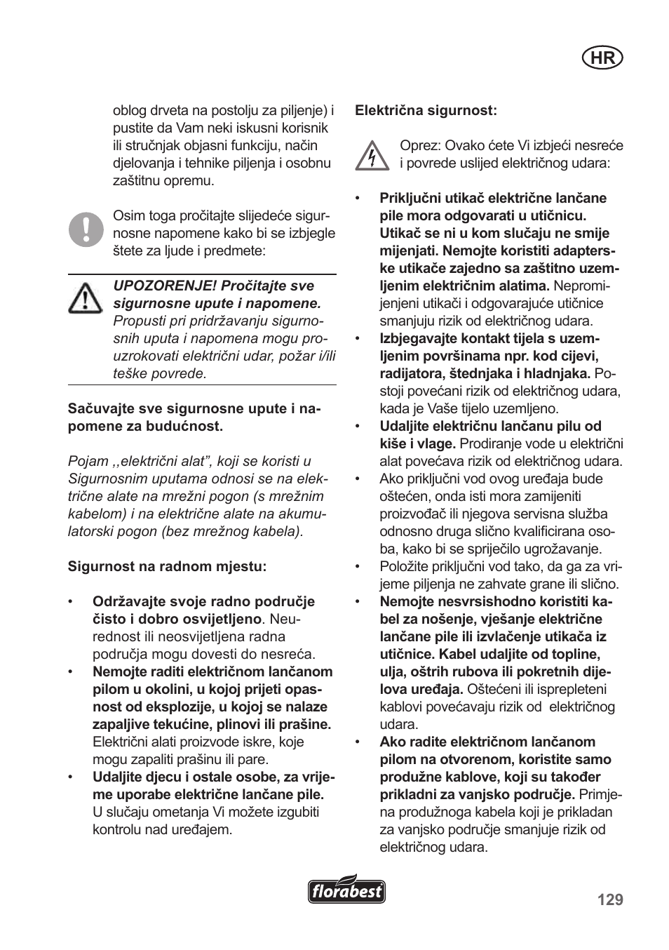 Florabest FKS 2200 B1 User Manual | Page 129 / 174