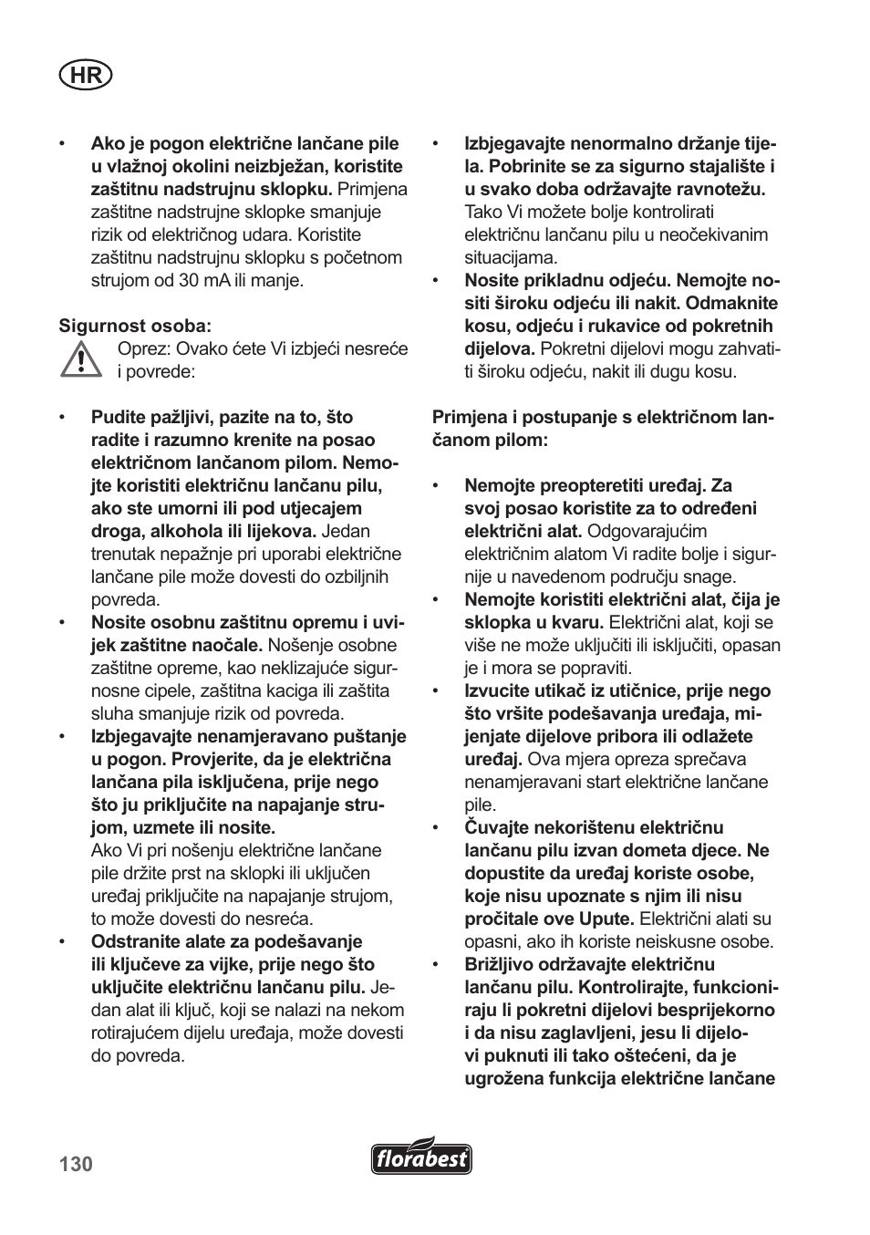 Florabest FKS 2200 B1 User Manual | Page 130 / 174