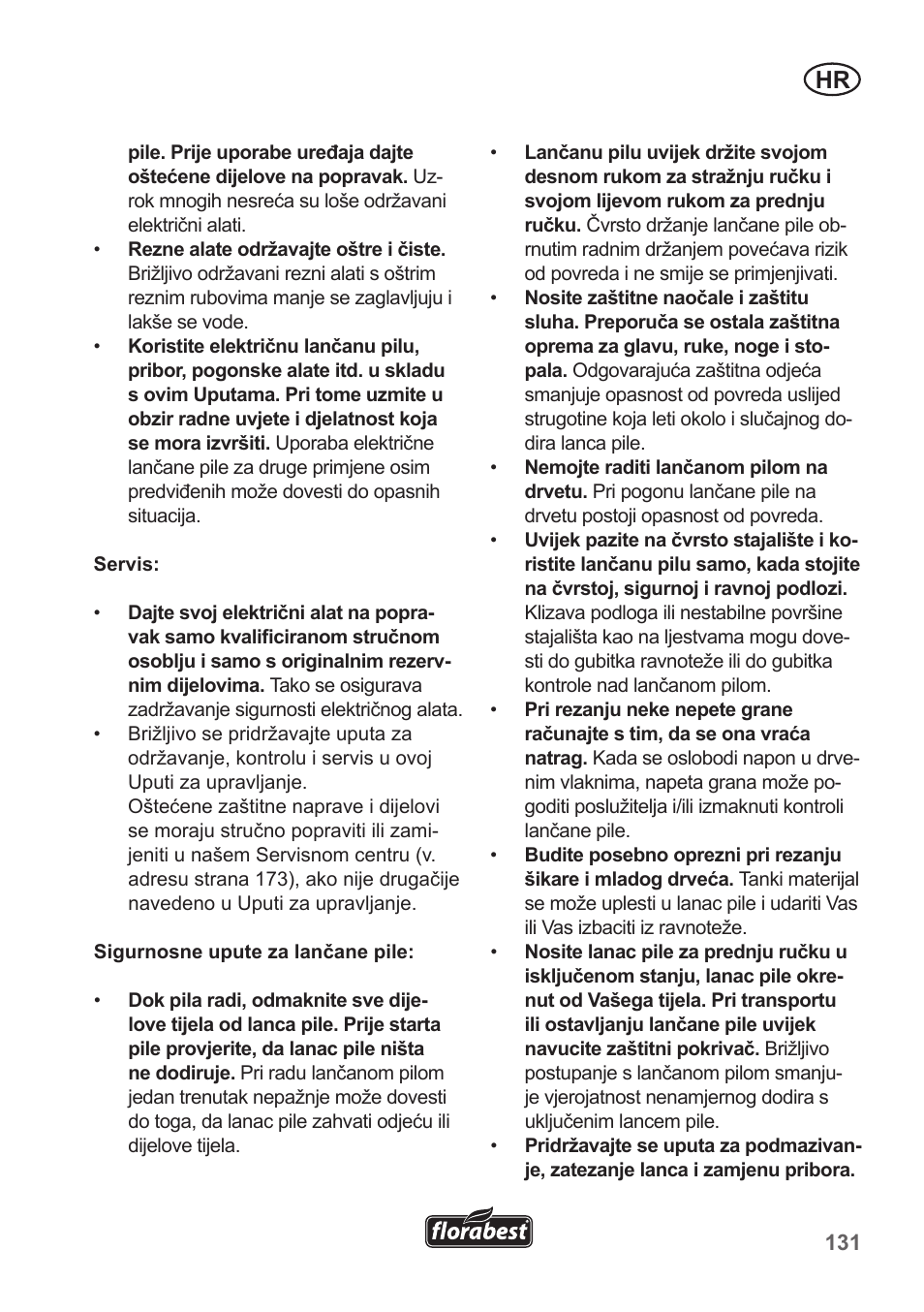 Florabest FKS 2200 B1 User Manual | Page 131 / 174