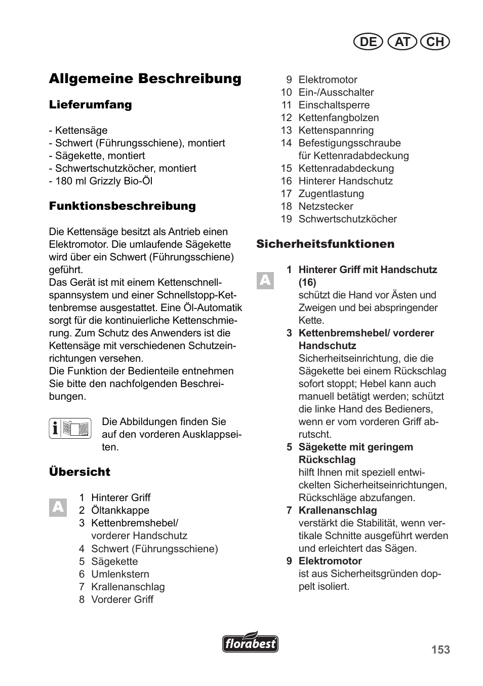 Allgemeine beschreibung, At ch de | Florabest FKS 2200 B1 User Manual | Page 153 / 174