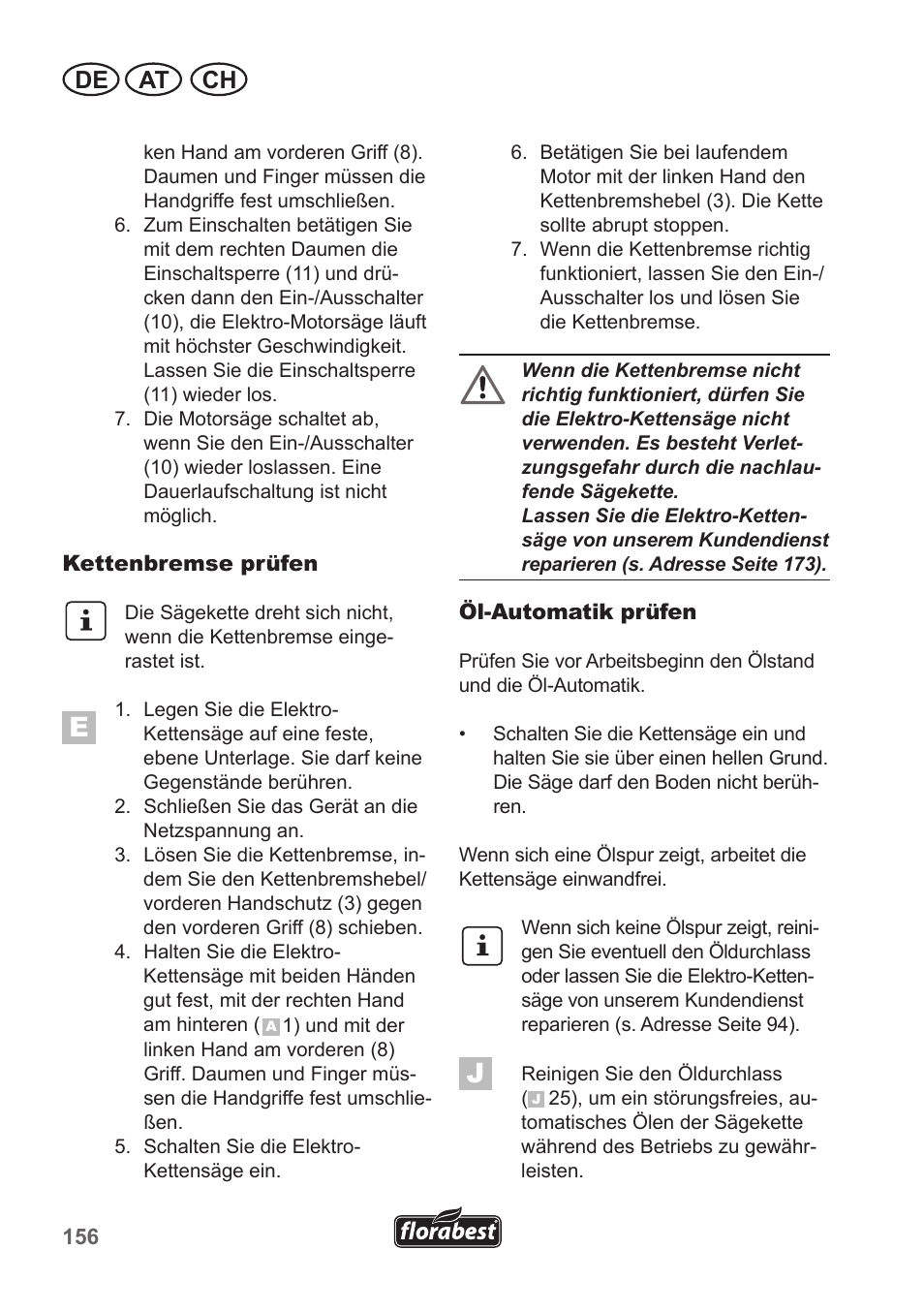 De at ch | Florabest FKS 2200 B1 User Manual | Page 156 / 174