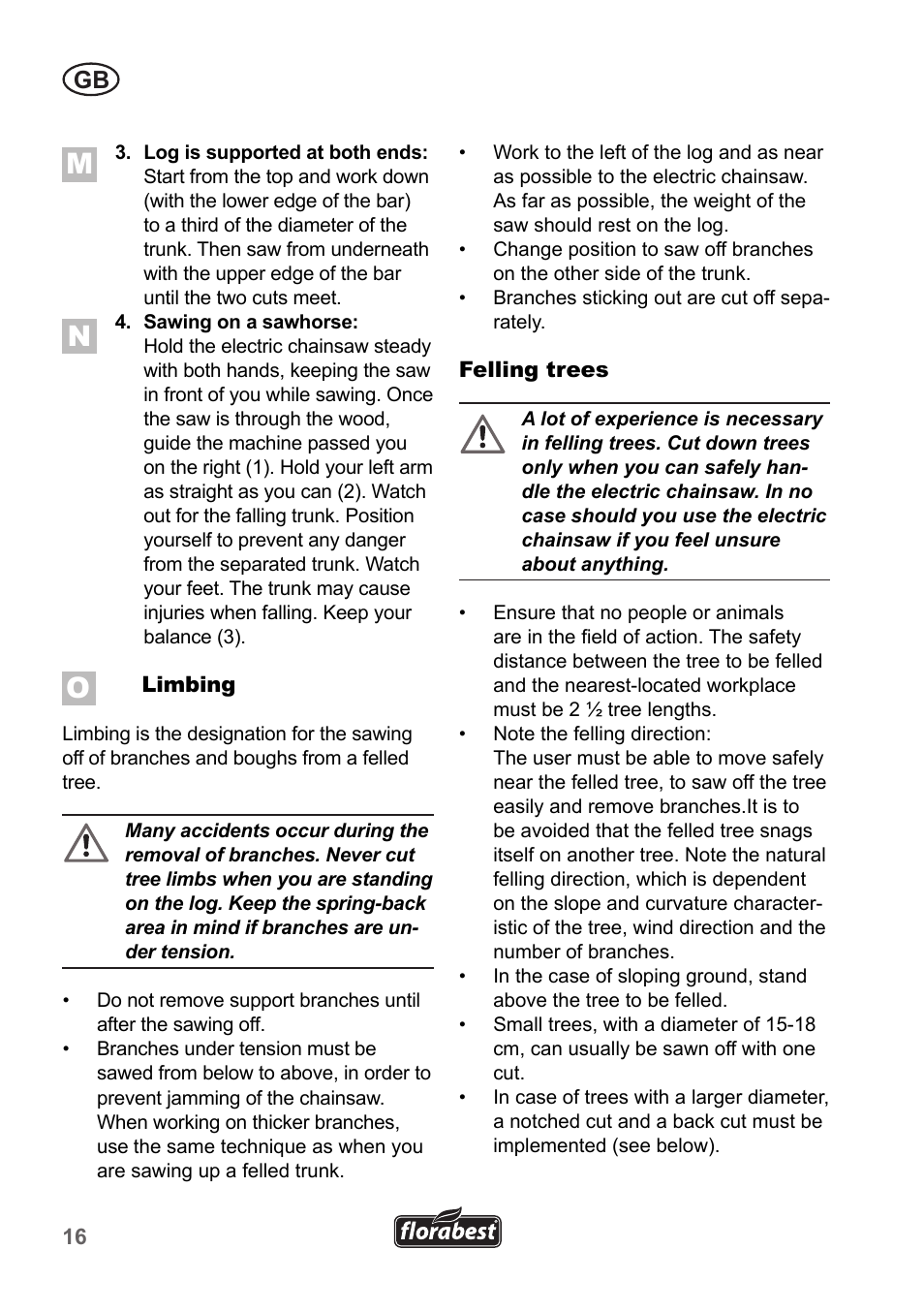 Florabest FKS 2200 B1 User Manual | Page 16 / 174