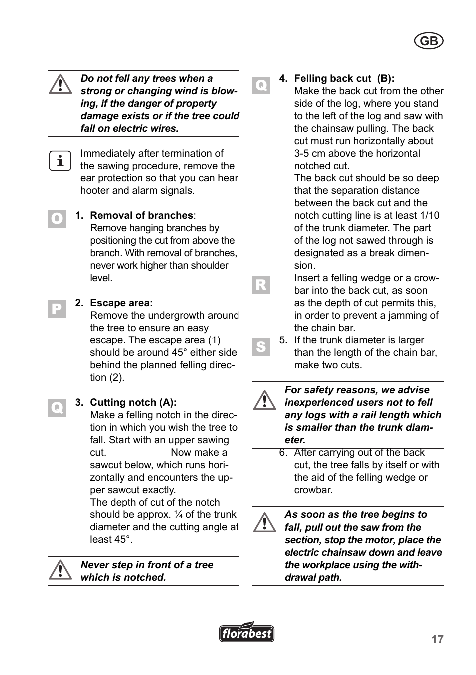 Florabest FKS 2200 B1 User Manual | Page 17 / 174