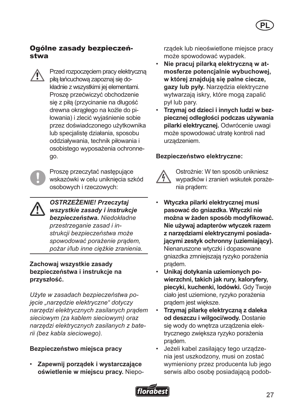 Florabest FKS 2200 B1 User Manual | Page 27 / 174