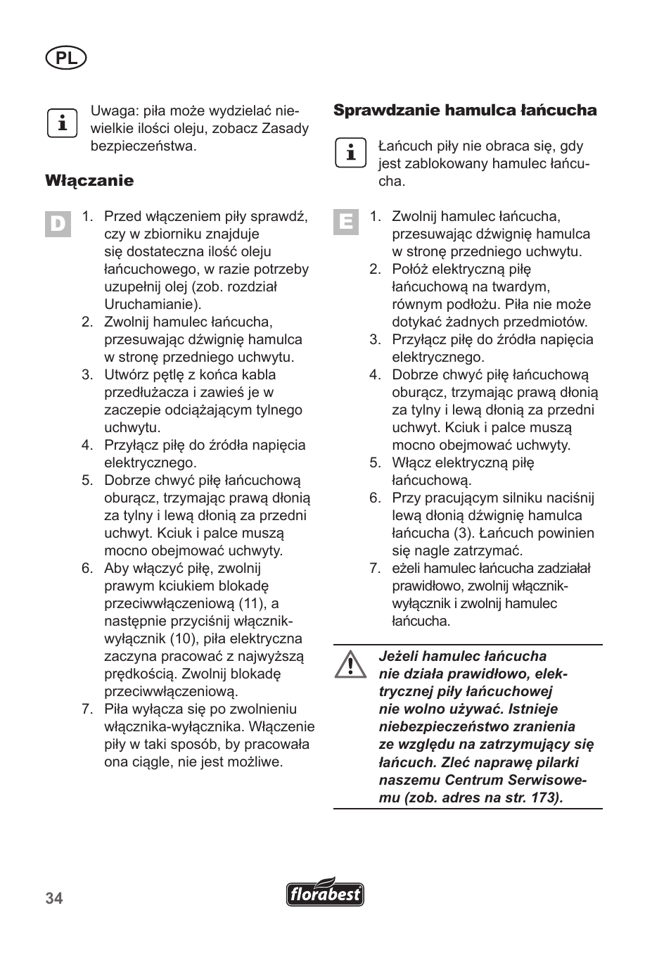 Florabest FKS 2200 B1 User Manual | Page 34 / 174