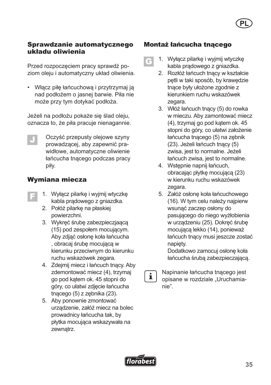 Florabest FKS 2200 B1 User Manual | Page 35 / 174