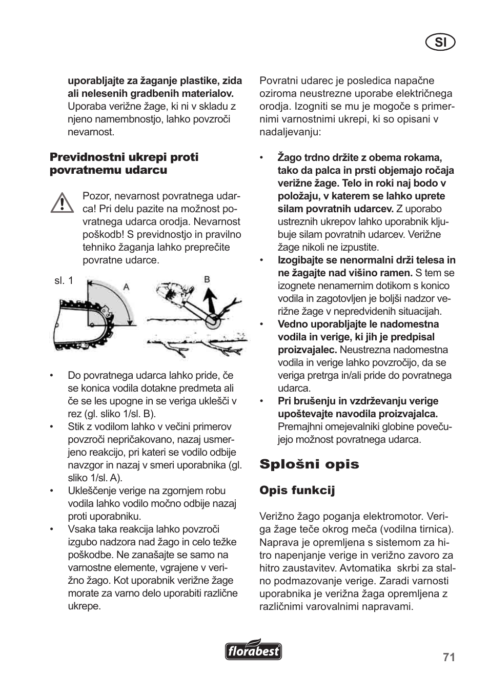 Splošni opis | Florabest FKS 2200 B1 User Manual | Page 71 / 174