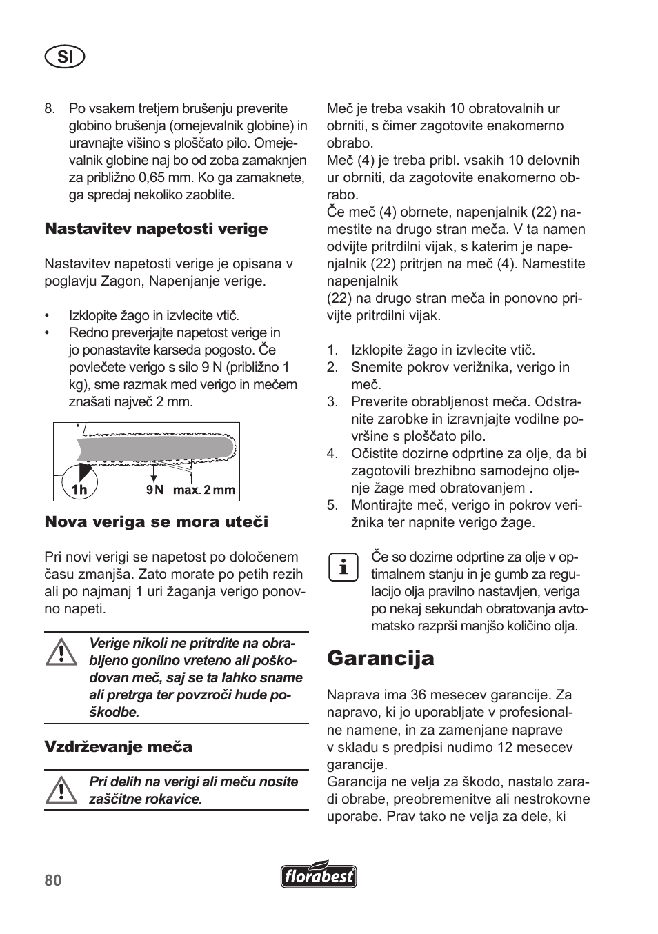 Garancija | Florabest FKS 2200 B1 User Manual | Page 80 / 174