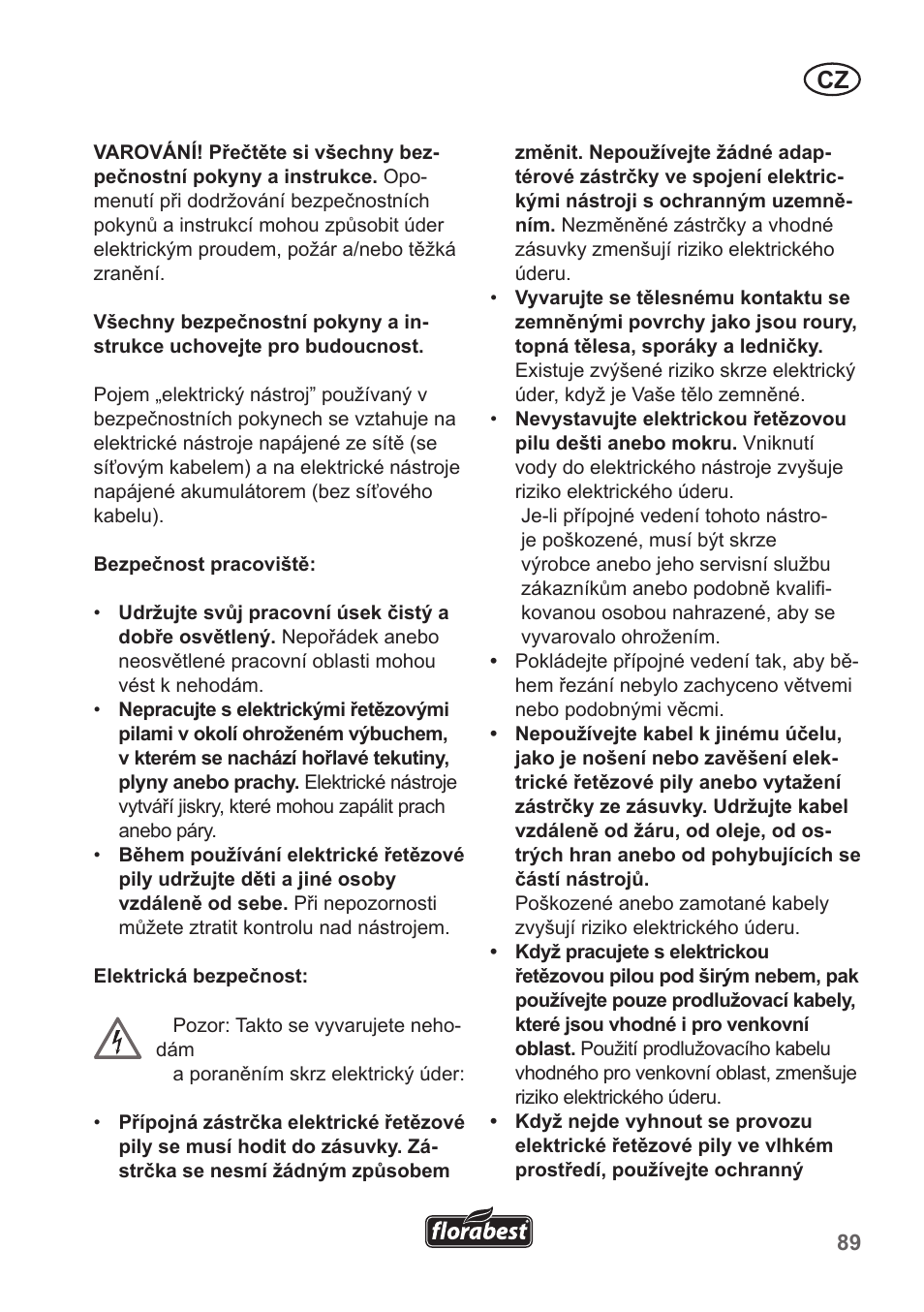 Florabest FKS 2200 B1 User Manual | Page 89 / 174