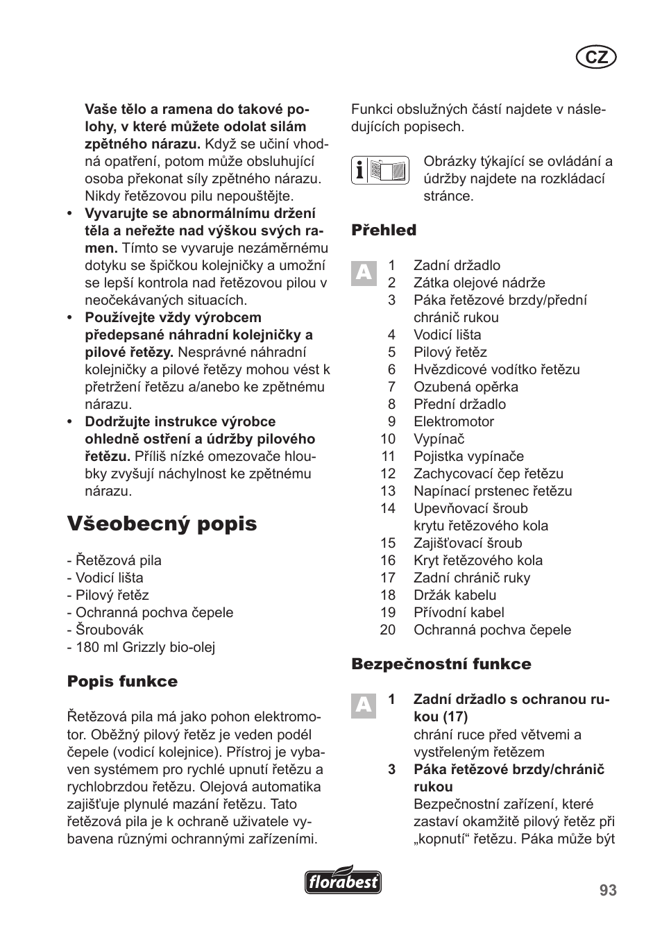 Všeobecný popis | Florabest FKS 2200 B1 User Manual | Page 93 / 174
