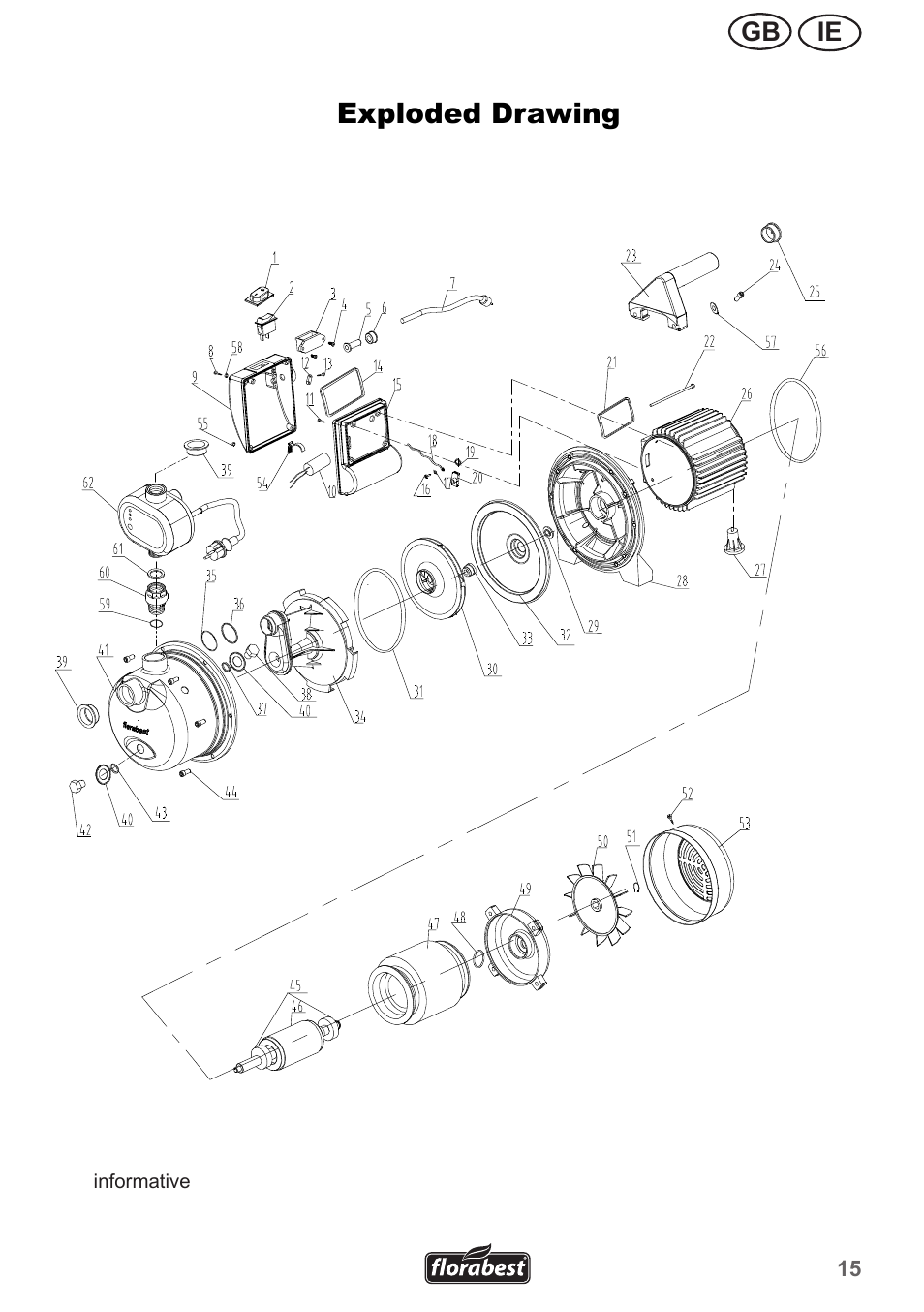 Exploded drawing | Florabest FHA 1100 A1 User Manual | Page 15 / 18