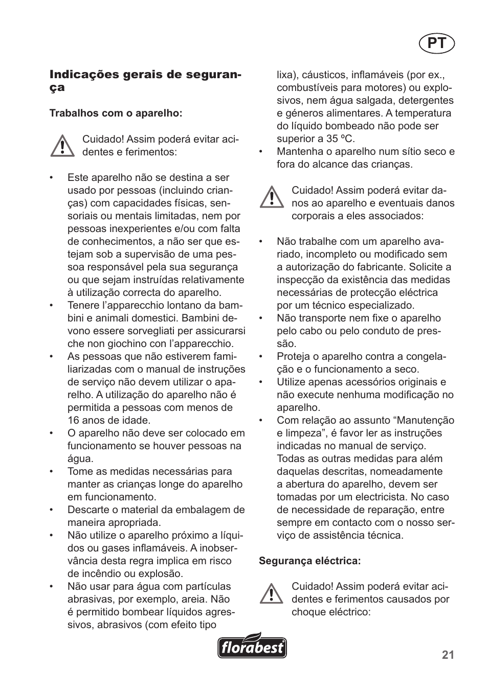 Florabest FHA 1100 A1 User Manual | Page 21 / 50