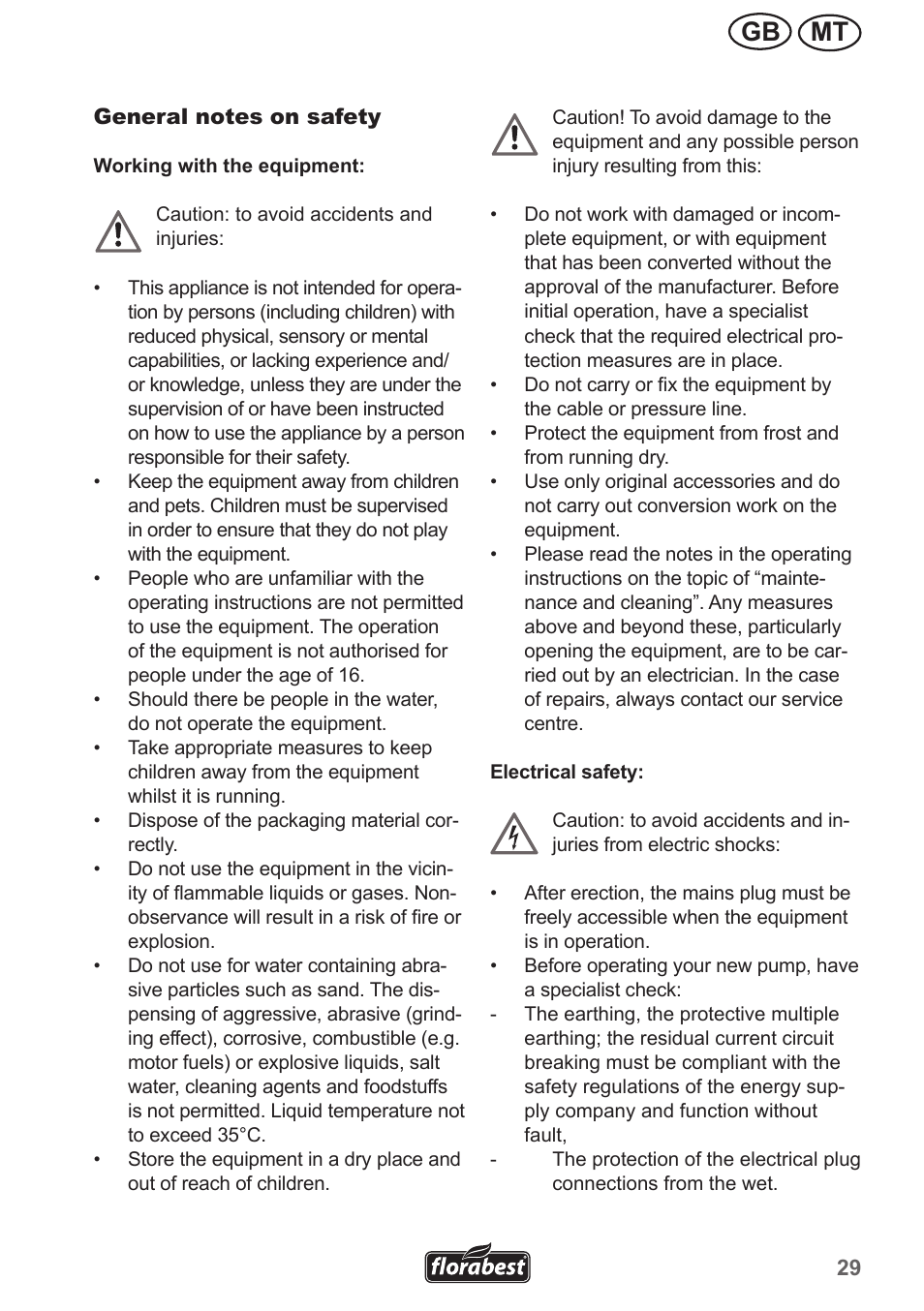Mt gb | Florabest FHA 1100 A1 User Manual | Page 29 / 50