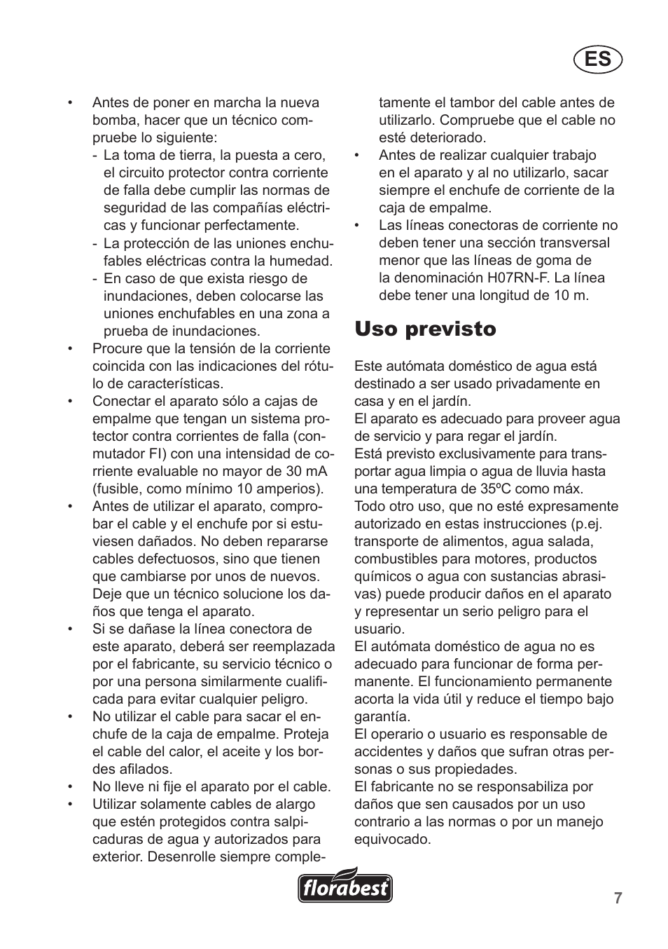 Uso previsto | Florabest FHA 1100 A1 User Manual | Page 7 / 50