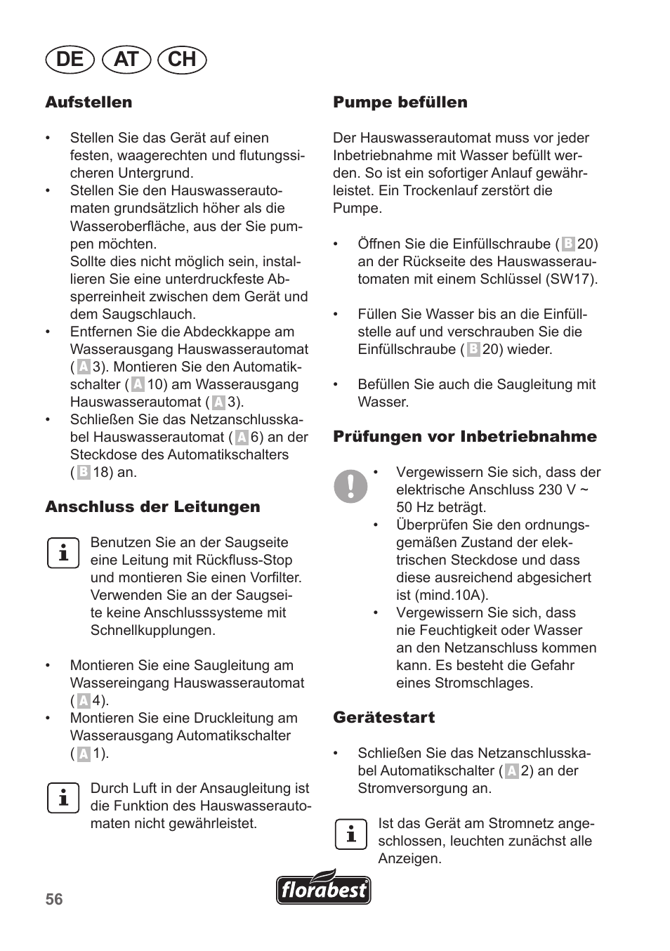 De at ch | Florabest FHA 1100 A1 User Manual | Page 56 / 66