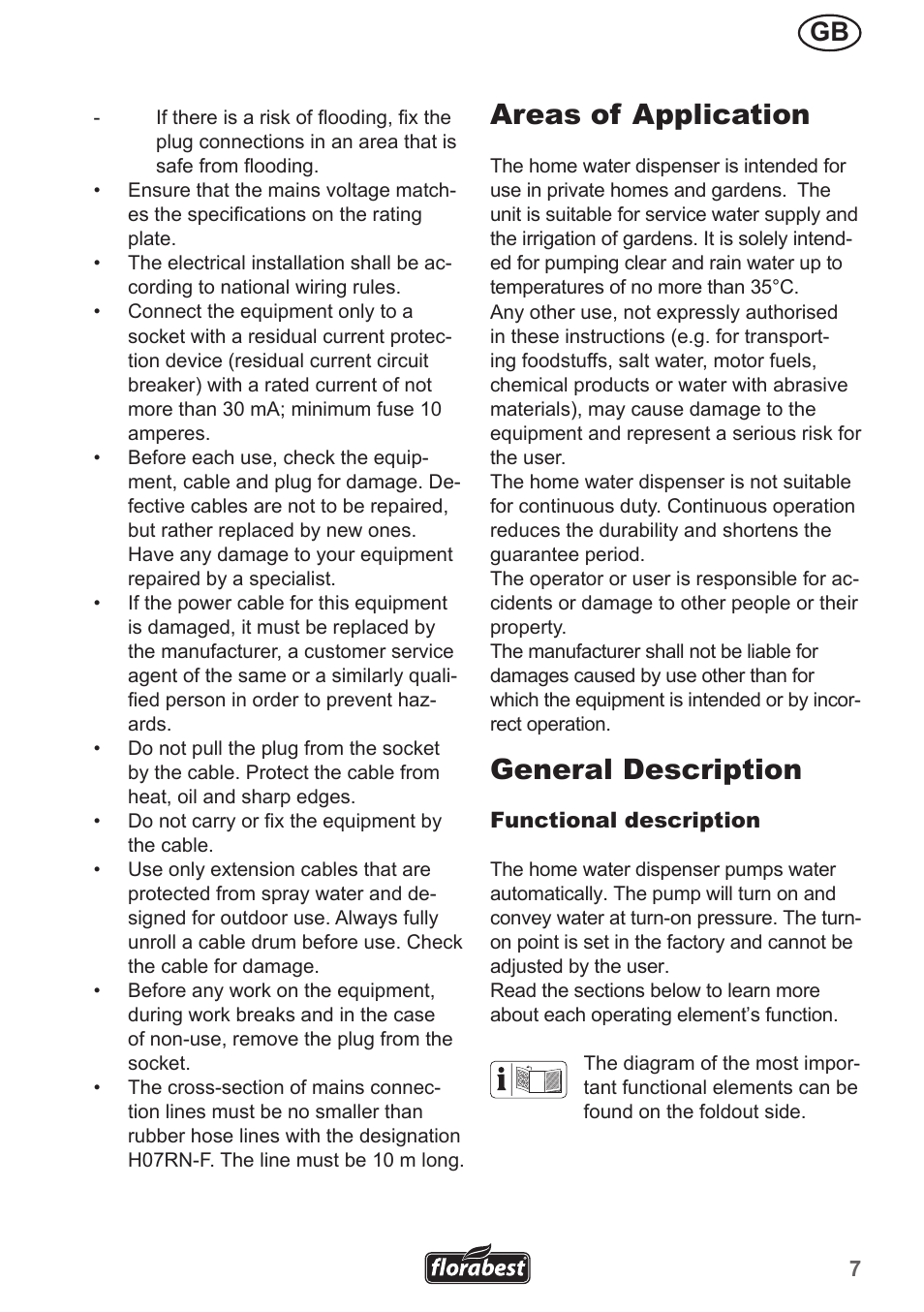 Areas of application, General description | Florabest FHA 1100 A1 User Manual | Page 7 / 66