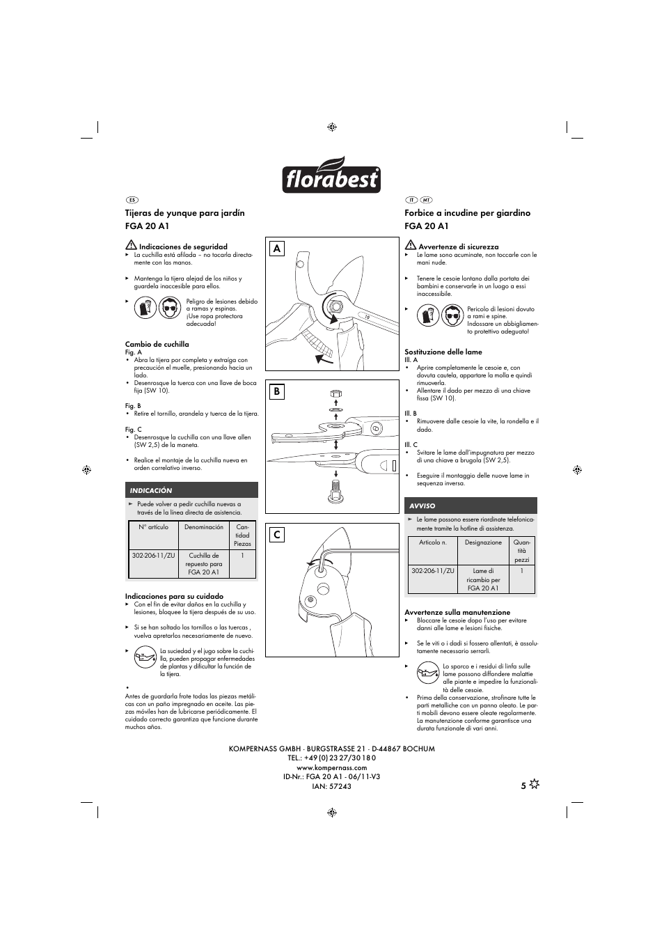 Florabest FGA 20 A1 User Manual | 2 pages