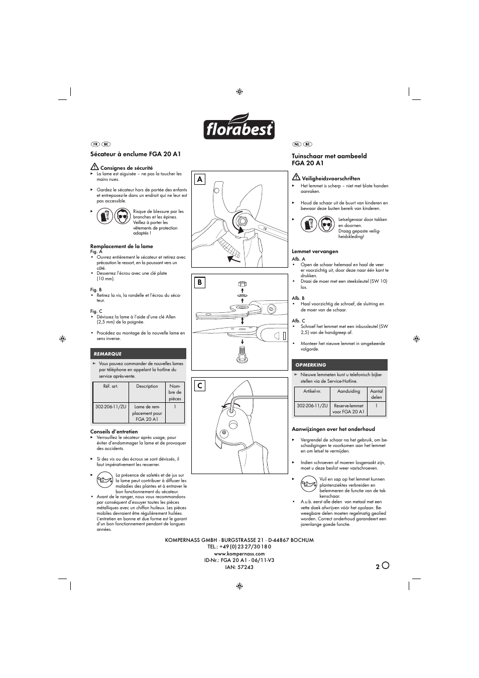 Florabest FGA 20 A1 User Manual | 2 pages