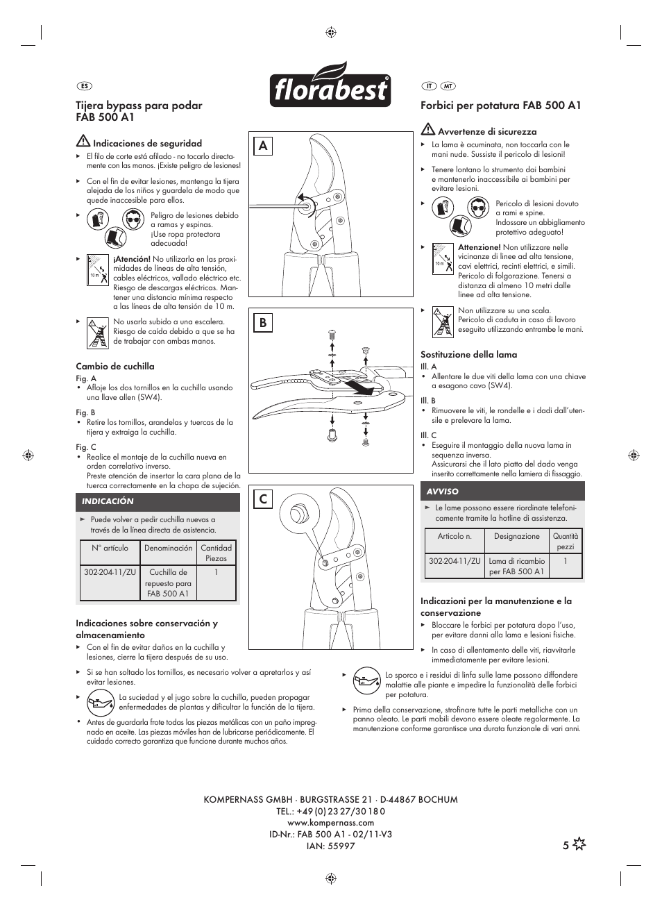 Florabest FAB 500 A1 User Manual | 2 pages
