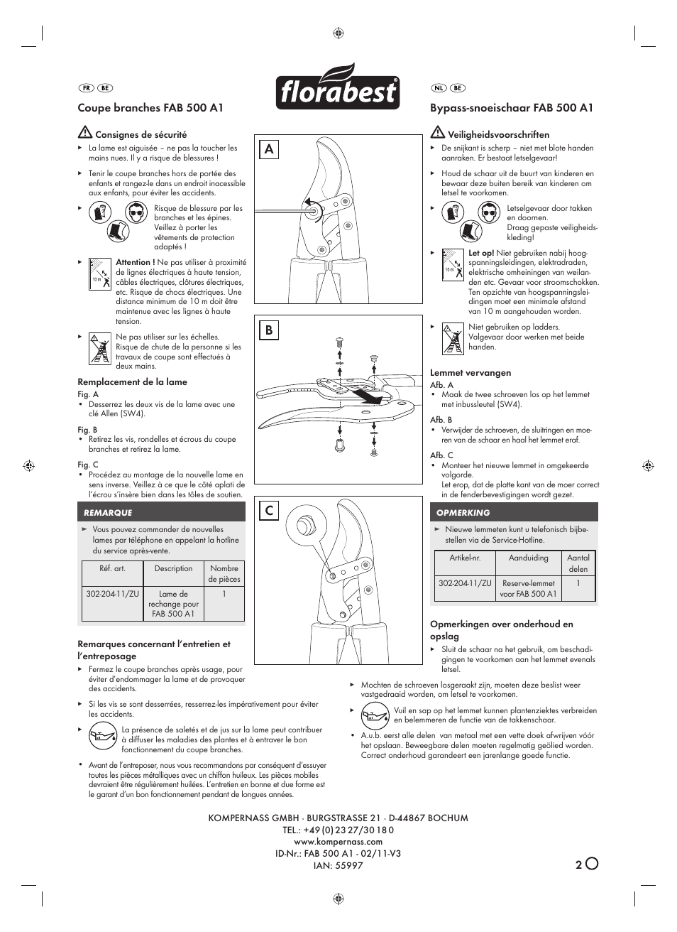 Florabest FAB 500 A1 User Manual | 2 pages