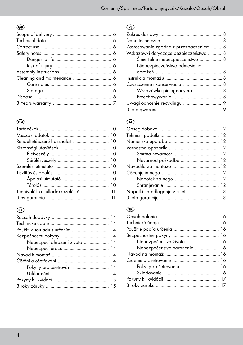 Florabest AG-1780 User Manual | Page 4 / 20