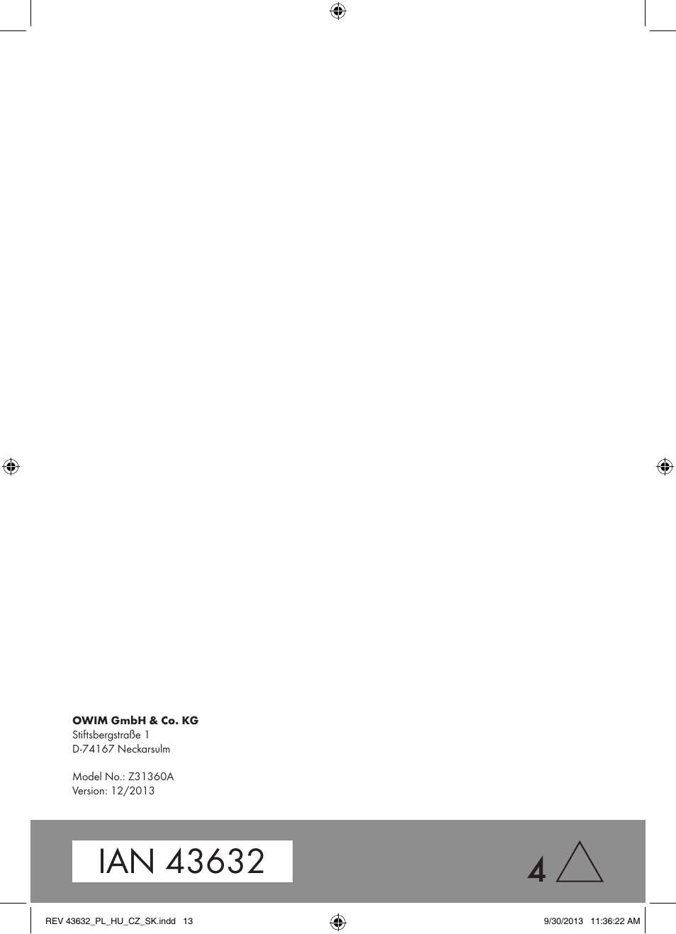 Florabest Z31360A User Manual | Page 13 / 13