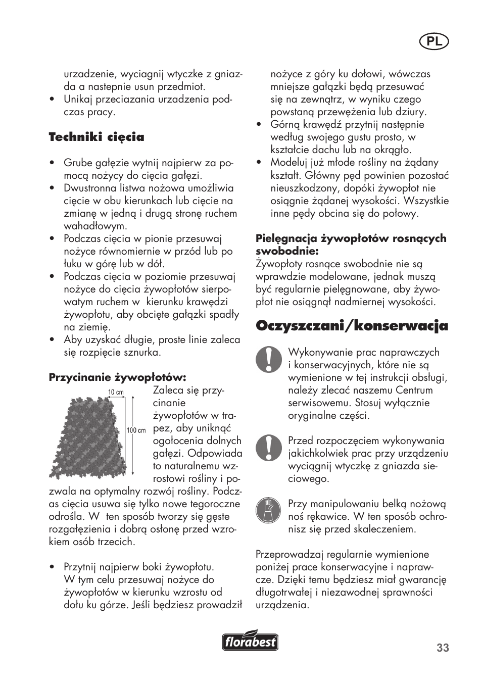 Oczyszczani/konserwacja | Florabest FAH 18 C3 User Manual | Page 33 / 62