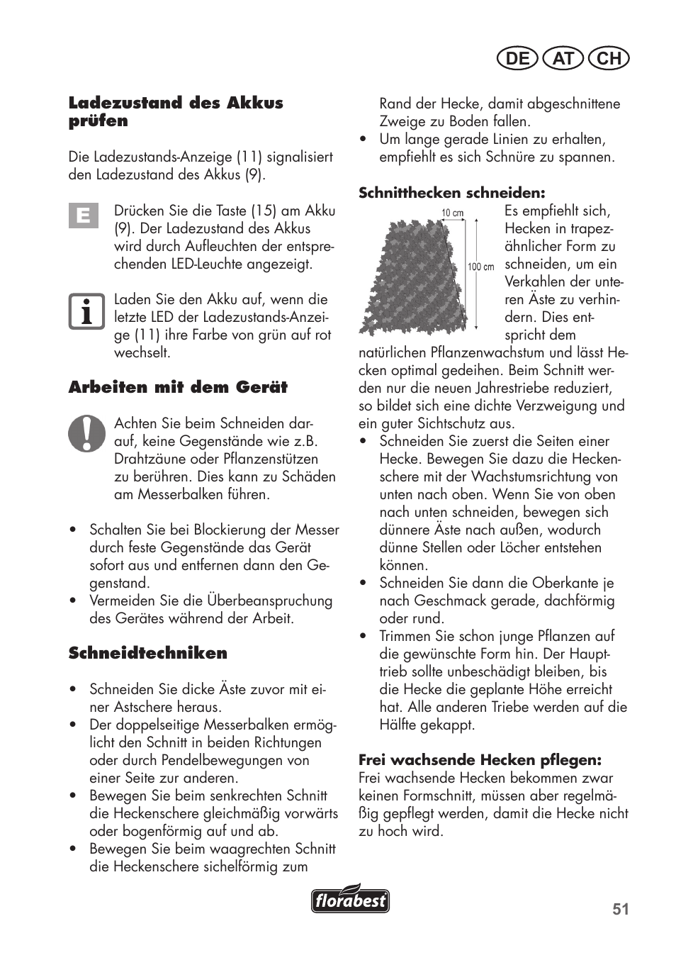 De at ch | Florabest FAH 18 C3 User Manual | Page 51 / 62