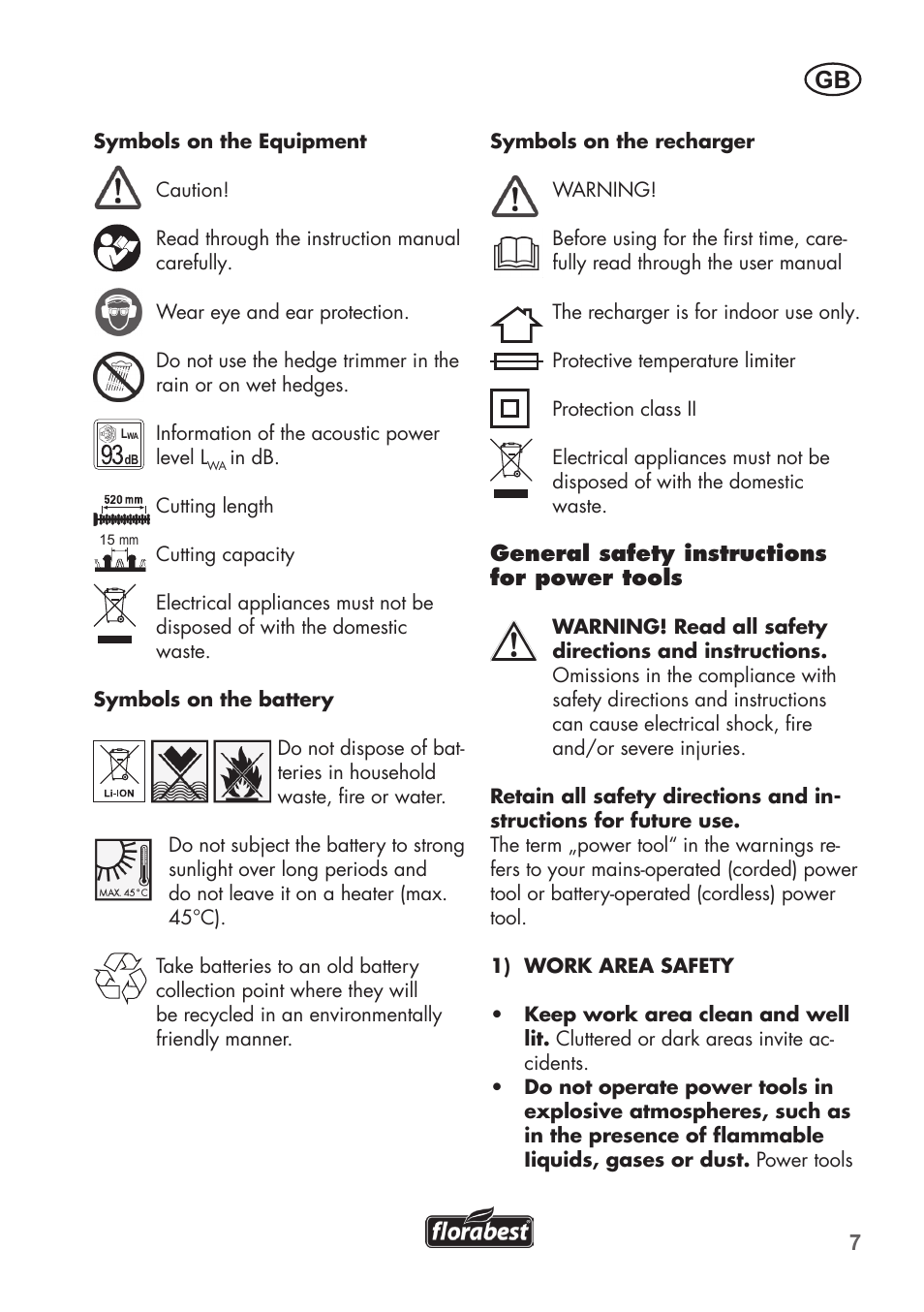 Florabest FAH 18 C3 User Manual | Page 7 / 62