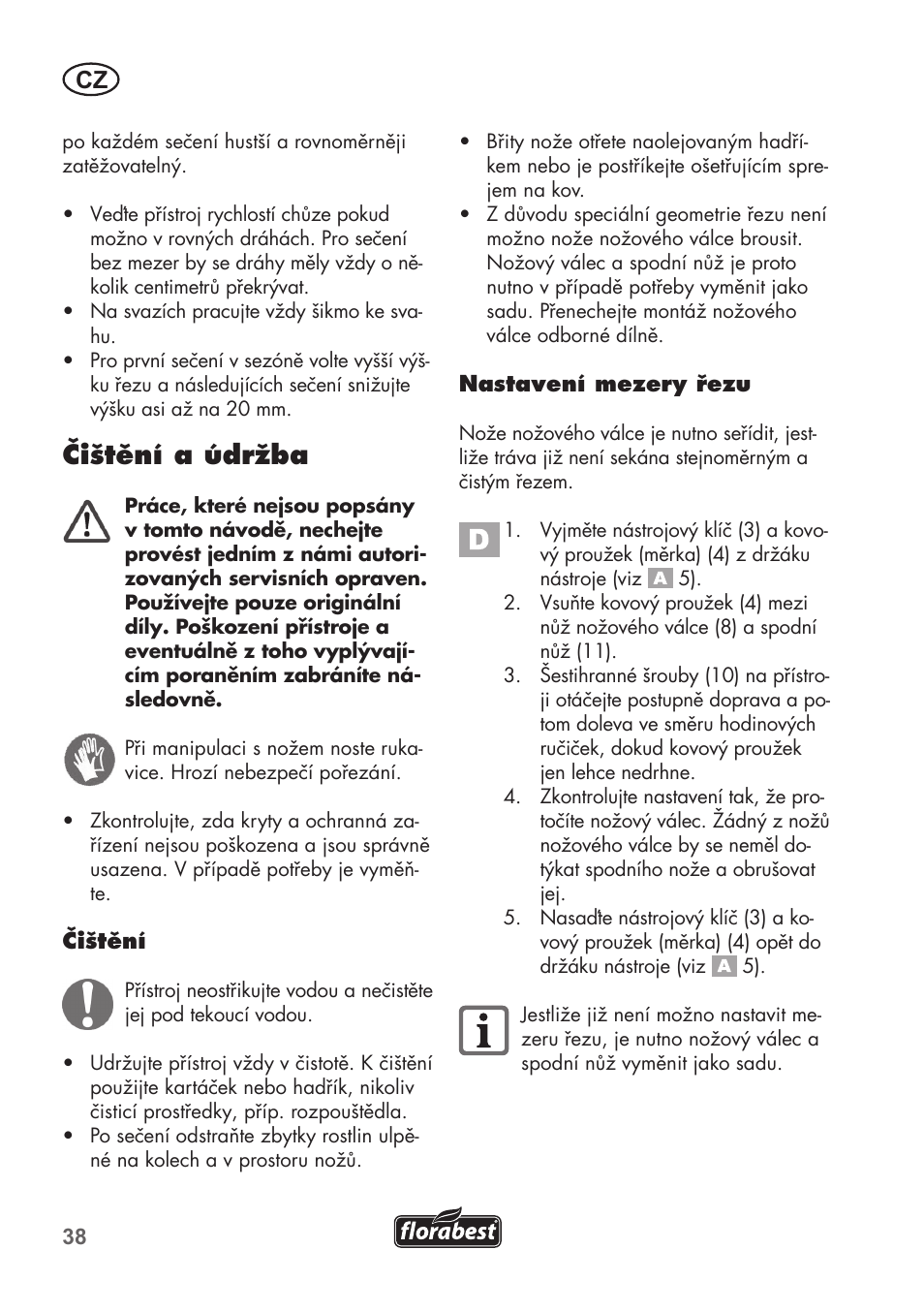 Čištění a údržba | Florabest FHM 38 A1 User Manual | Page 38 / 58
