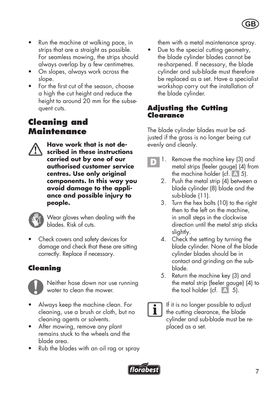Cleaning and maintenance | Florabest FHM 38 A1 User Manual | Page 7 / 58