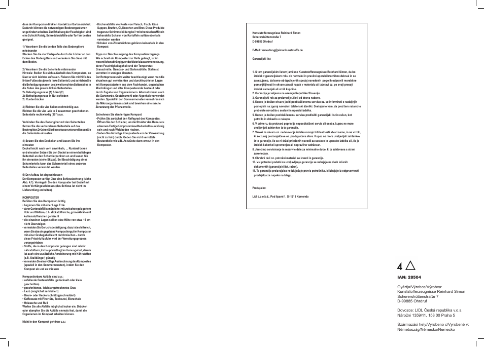 Florabest Compost Bin / Composter User Manual | Page 10 / 15